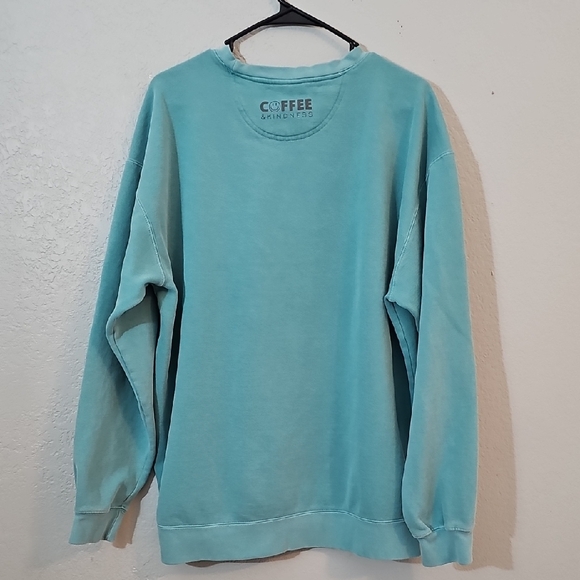 Comfort Colors Be Kind Sweatshirt, Aqua/Teal, Womens XL Oversized - Picture 4 of 5